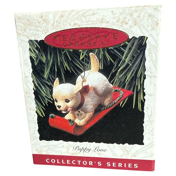 Lot of 3 Hallmark Keepsake Ornaments Gentle Nurse Puppy Love Tramp & Laddie Dogs - Picture 10 of 11